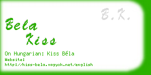 bela kiss business card